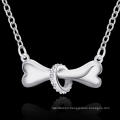 High Quality Pure Fashion Cute Beautiful Bone Pendant Simple Silver Jewelry Necklace